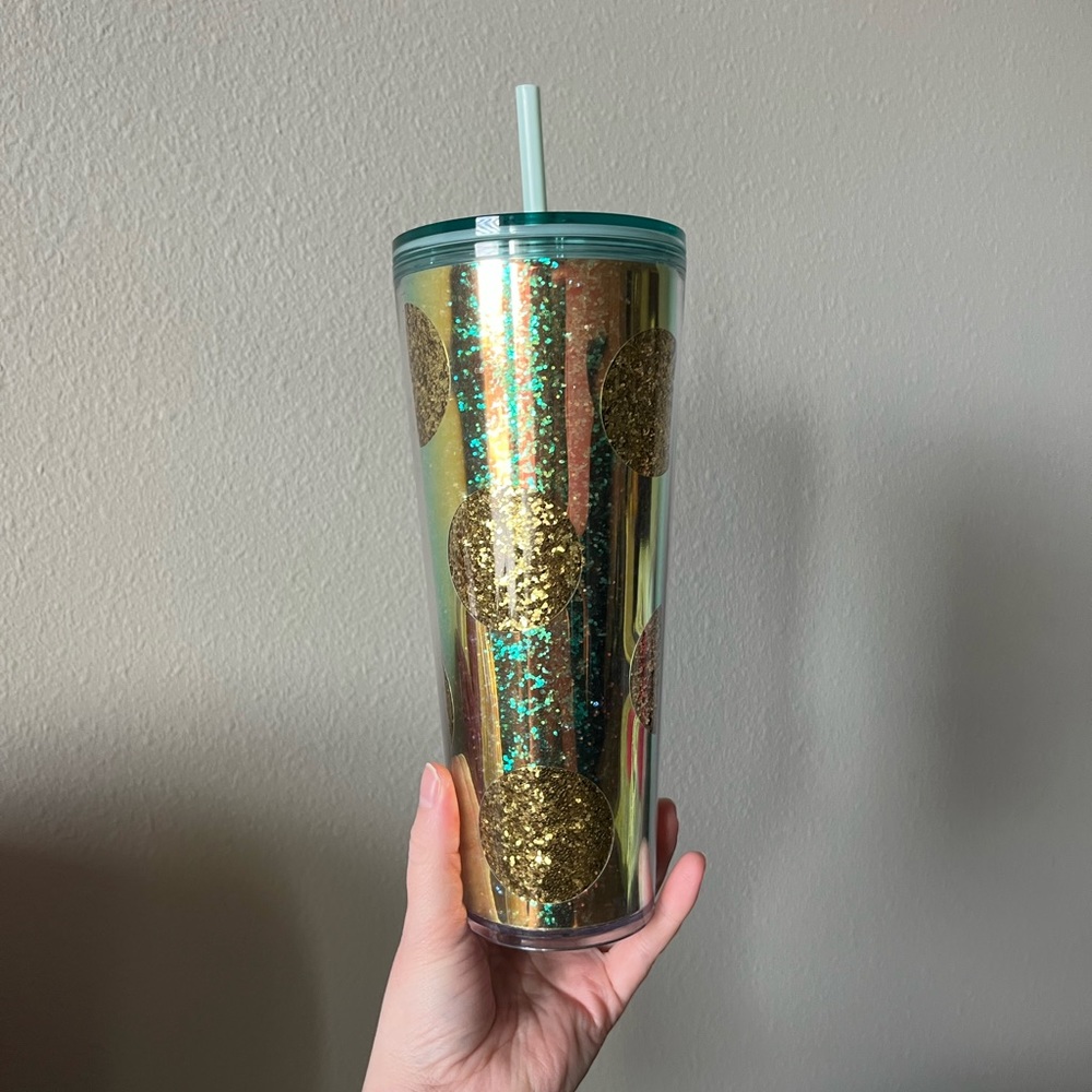 NWT Starbucks Polka Dot Glitter Venti Cup